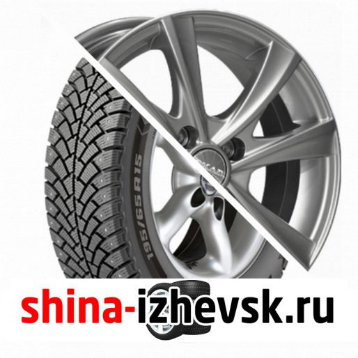 Колесо в сборе BF Goodrich G Force Stud 195/60 R15 Q 92 + СКАД Мальта 6xR15 4×100 ET45 DIA60.1 Серебристый в Ижевске